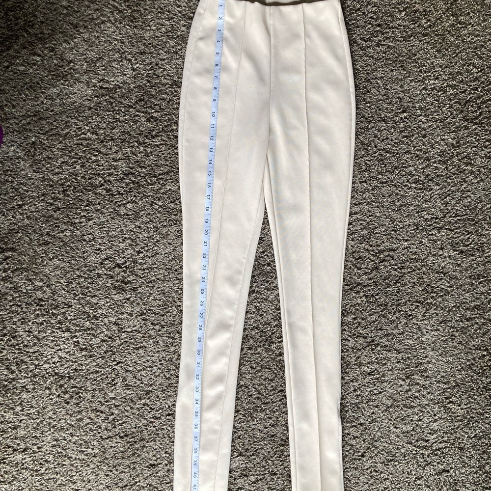 Zara Cream Ribbed Trousers - Picture 3 of 7